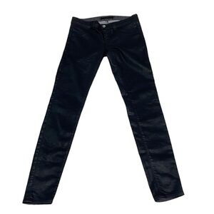 J Brand Jeans Jeggings Leggings Black Sheen Skinny Leg Size 25